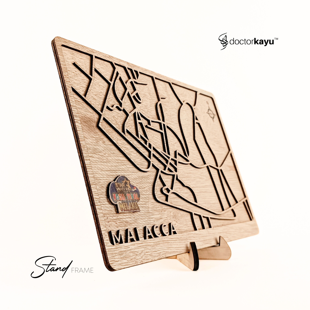 Malaysia City Road Maps Standframe Multi Layer Customize Kayu Wooden Size A4 / A3[Made In Malaysia]-doctorkayu