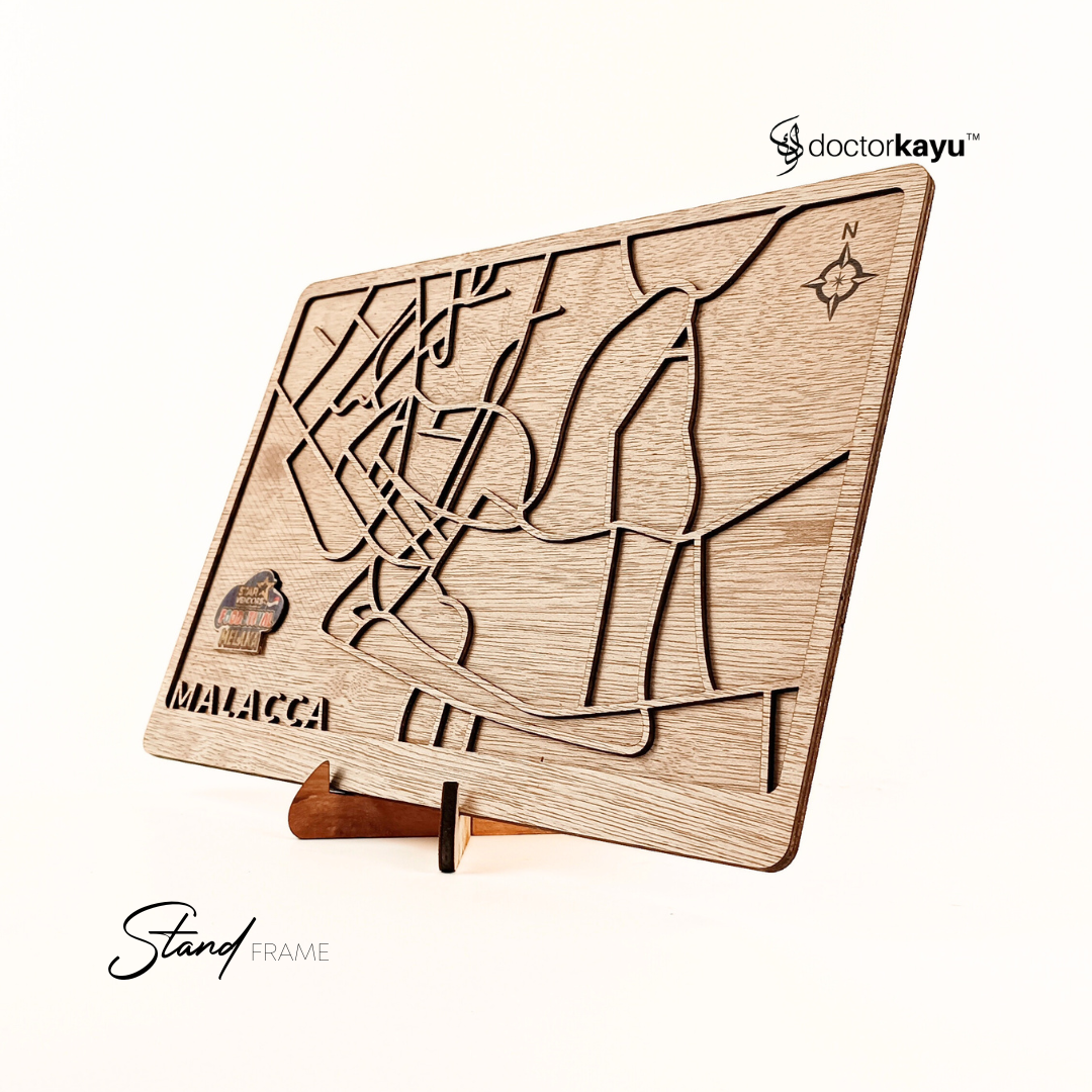 Malaysia City Road Maps Standframe Multi Layer Customize Kayu Wooden Size A4 / A3[Made In Malaysia]-doctorkayu
