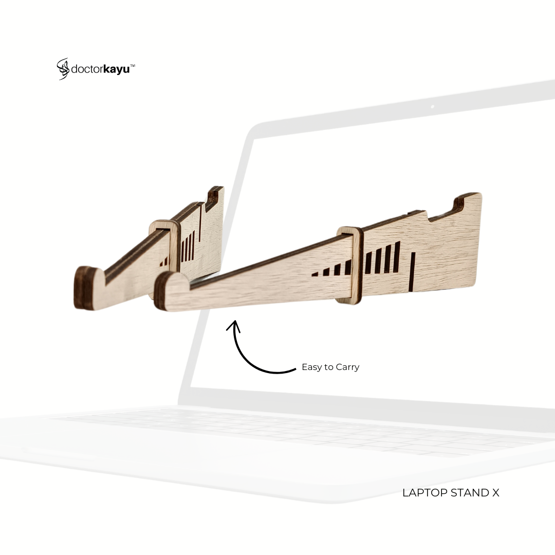 Laptop Stand X Foldable Wooden