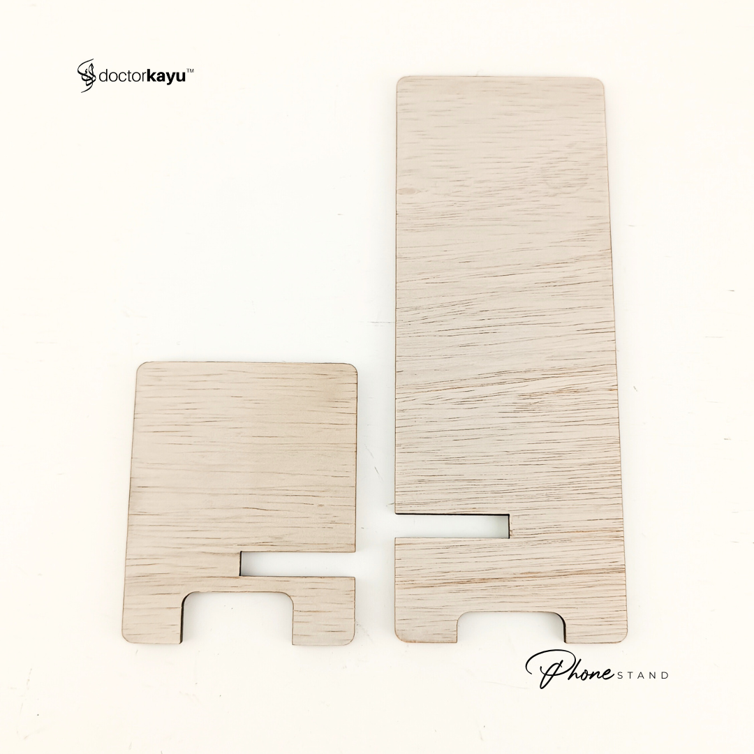 Phone Stand Ukir Nama Logo Personalize Custom Kayu Wooden-doctorkayu