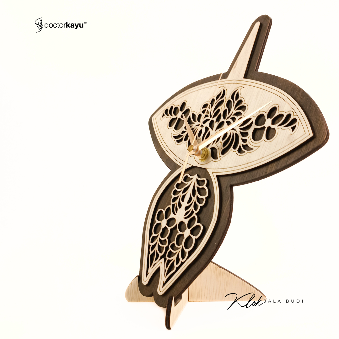Wau Jala Budi Wall Clock [Made In Malaysia]-doctorkayu