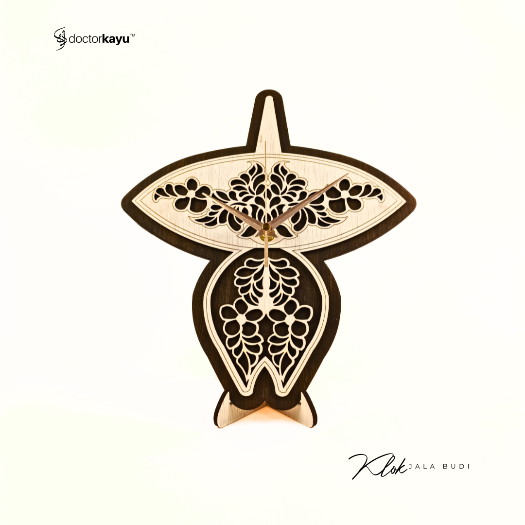 Wau Jala Budi Wall Clock [Made In Malaysia]-doctorkayu