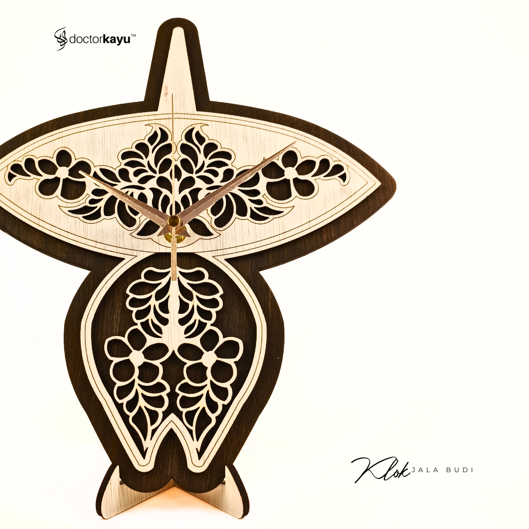 Wau Jala Budi Wall Clock [Made In Malaysia]-doctorkayu