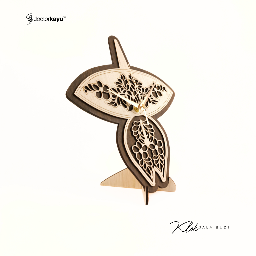Wau Jala Budi Wall Clock [Made In Malaysia]-doctorkayu