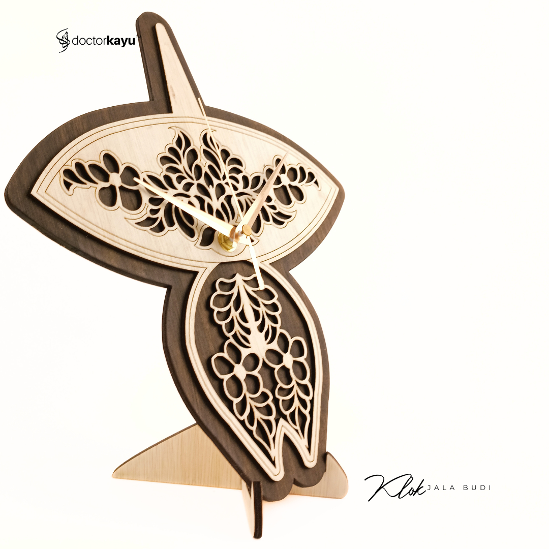 Wau Jala Budi Wall Clock [Made In Malaysia]-doctorkayu