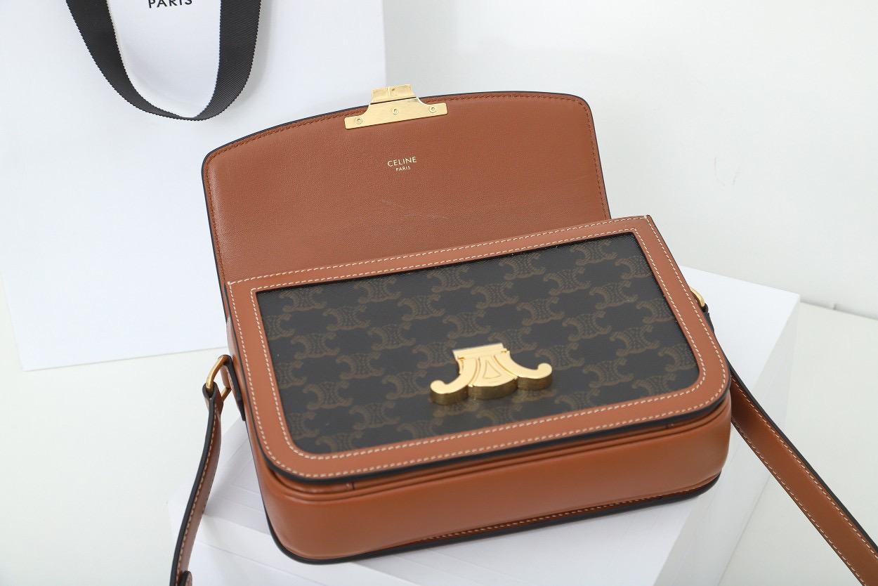  CLASSIQUE TRIOMPHE BAG IN TRIOMPHE CANVAS AND CALFSKIN