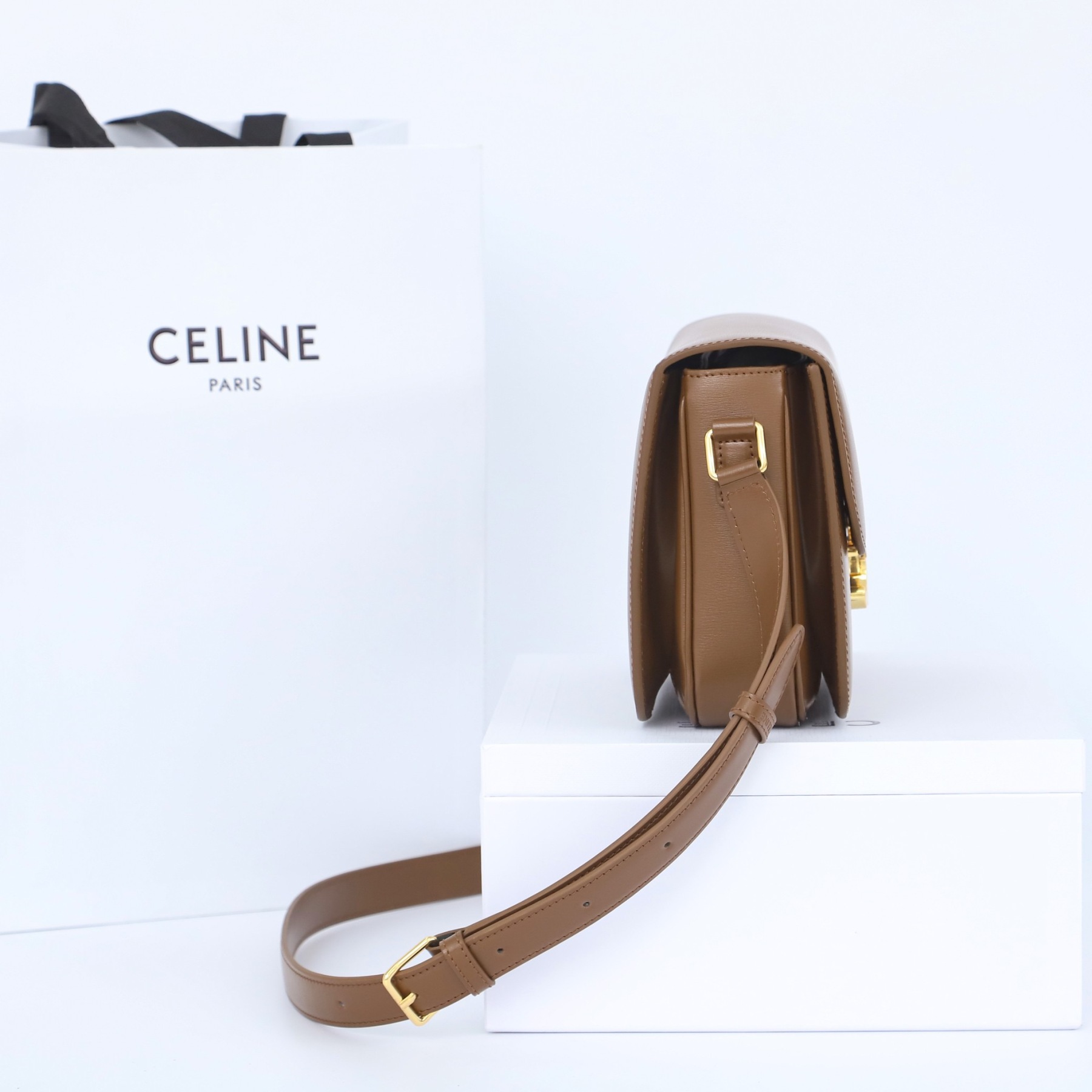 CELINE CLASSIQUE TRIOMPHE BAG IN SHINY CALFSKIN
