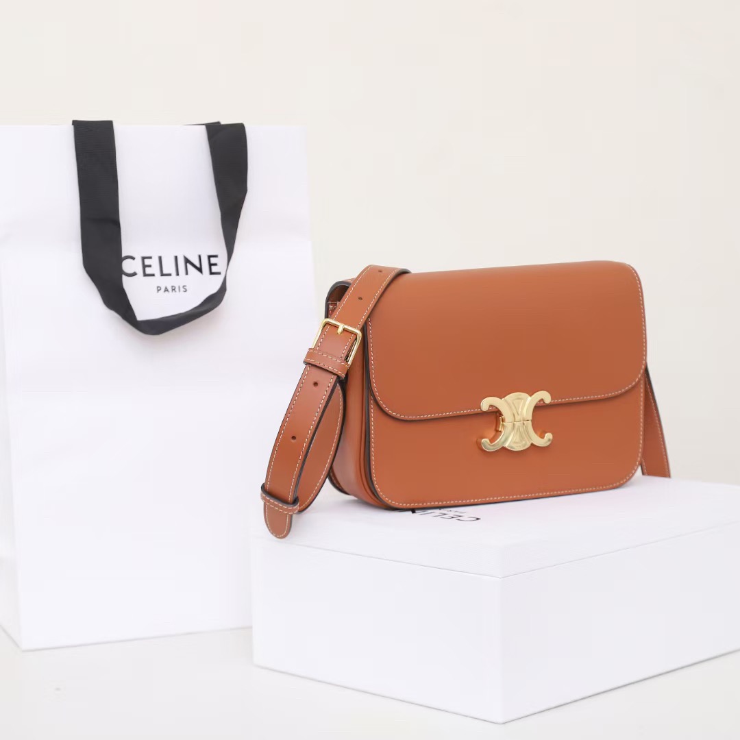 CELINE CLASSIQUE TRIOMPHE BAG IN SHINY CALFSKIN