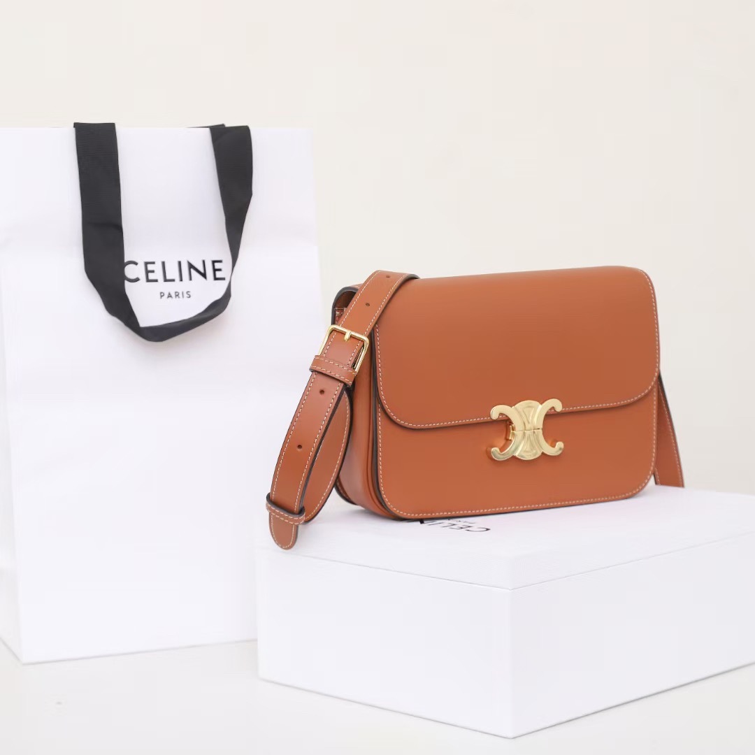 CELINE CLASSIQUE TRIOMPHE BAG IN SHINY CALFSKIN