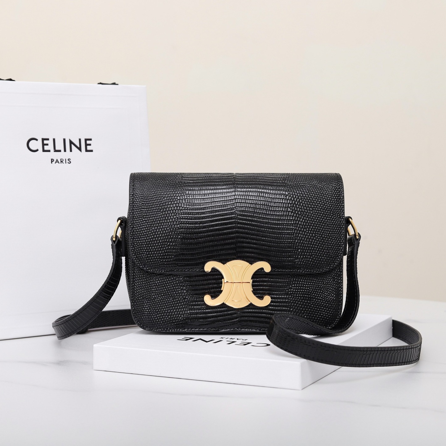 CLINE CLASSIQUE TRIOMPHE BAG IN Lizard