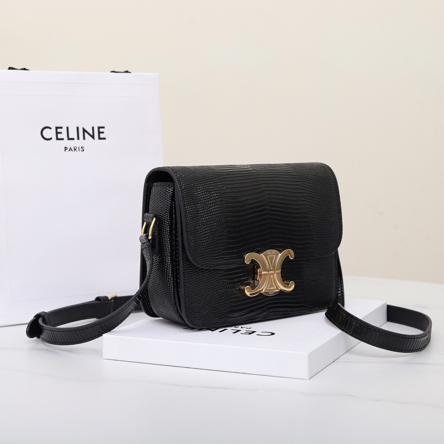 CLINE CLASSIQUE TRIOMPHE BAG IN Lizard
