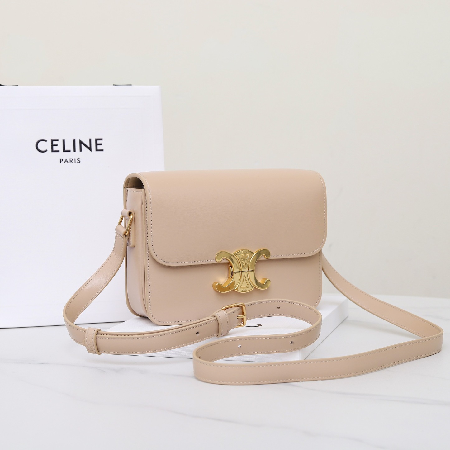 CELINE TEEN TRIOMPHE BAG IN SHINY CALFSKIN