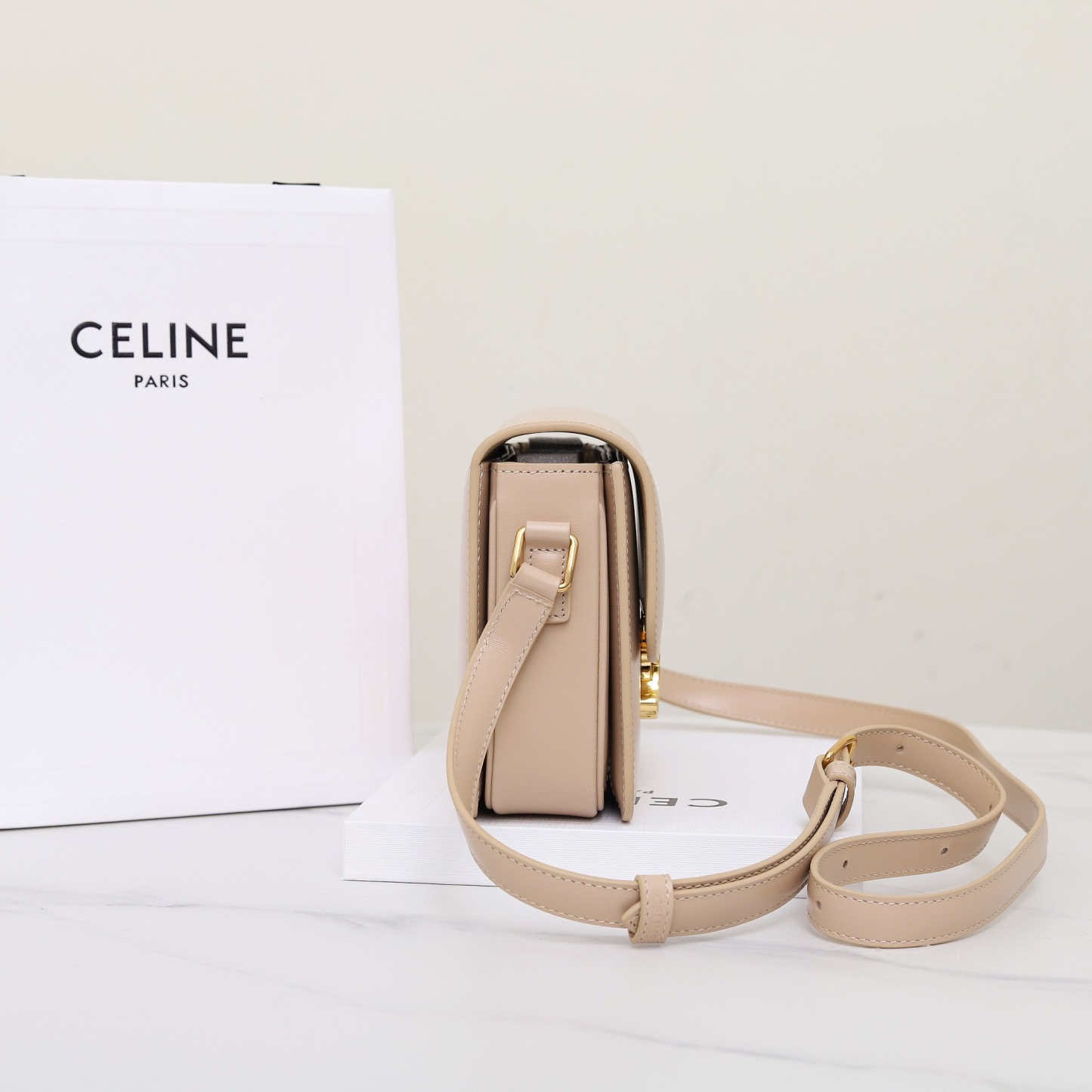 CELINE TEEN TRIOMPHE BAG IN SHINY CALFSKIN