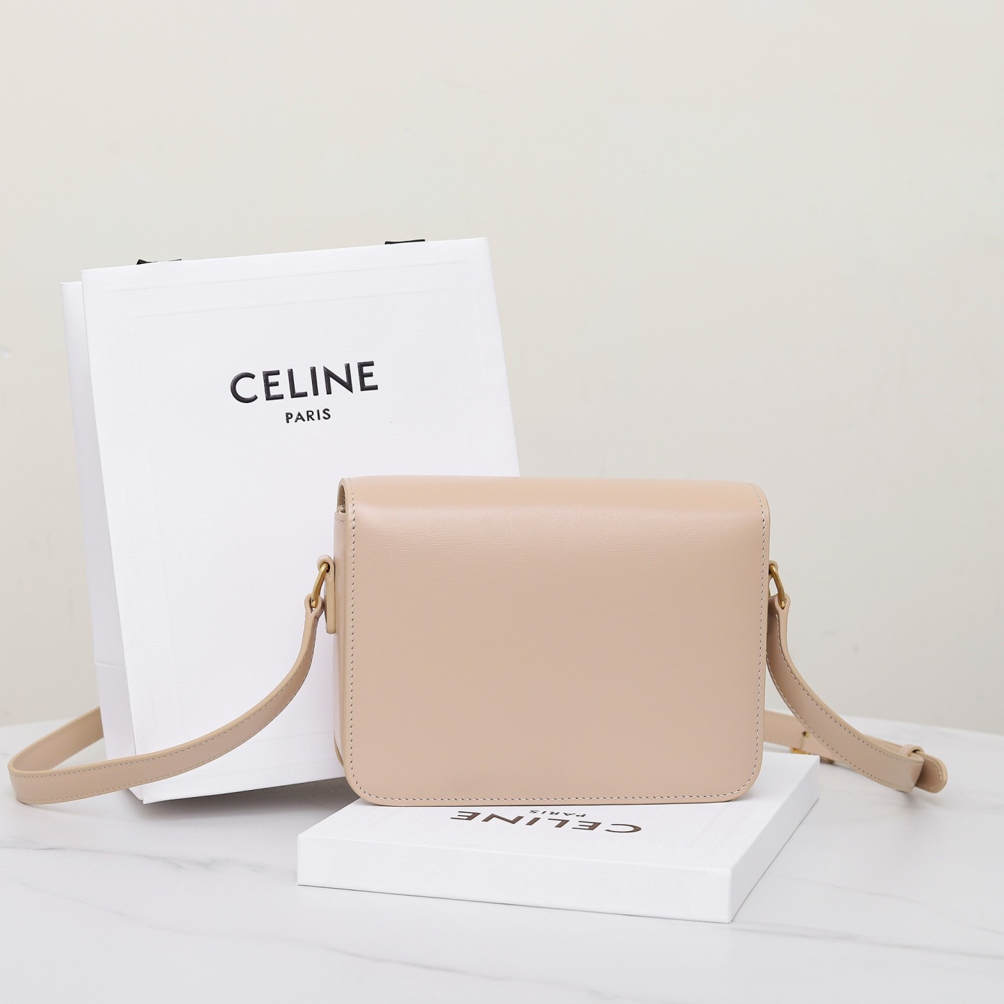 CELINE TEEN TRIOMPHE BAG IN SHINY CALFSKIN