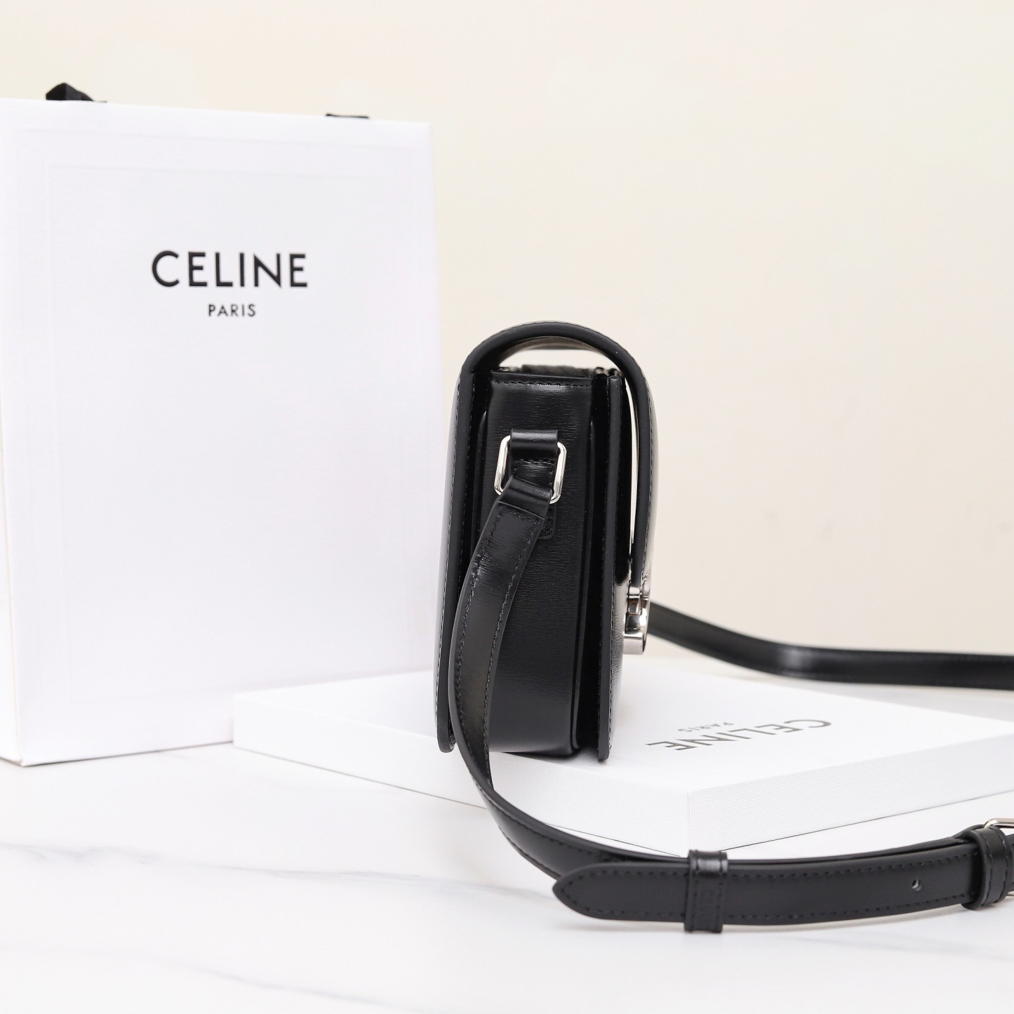 CELINE TEEN TRIOMPHE BAG IN SHINY CALFSKIN