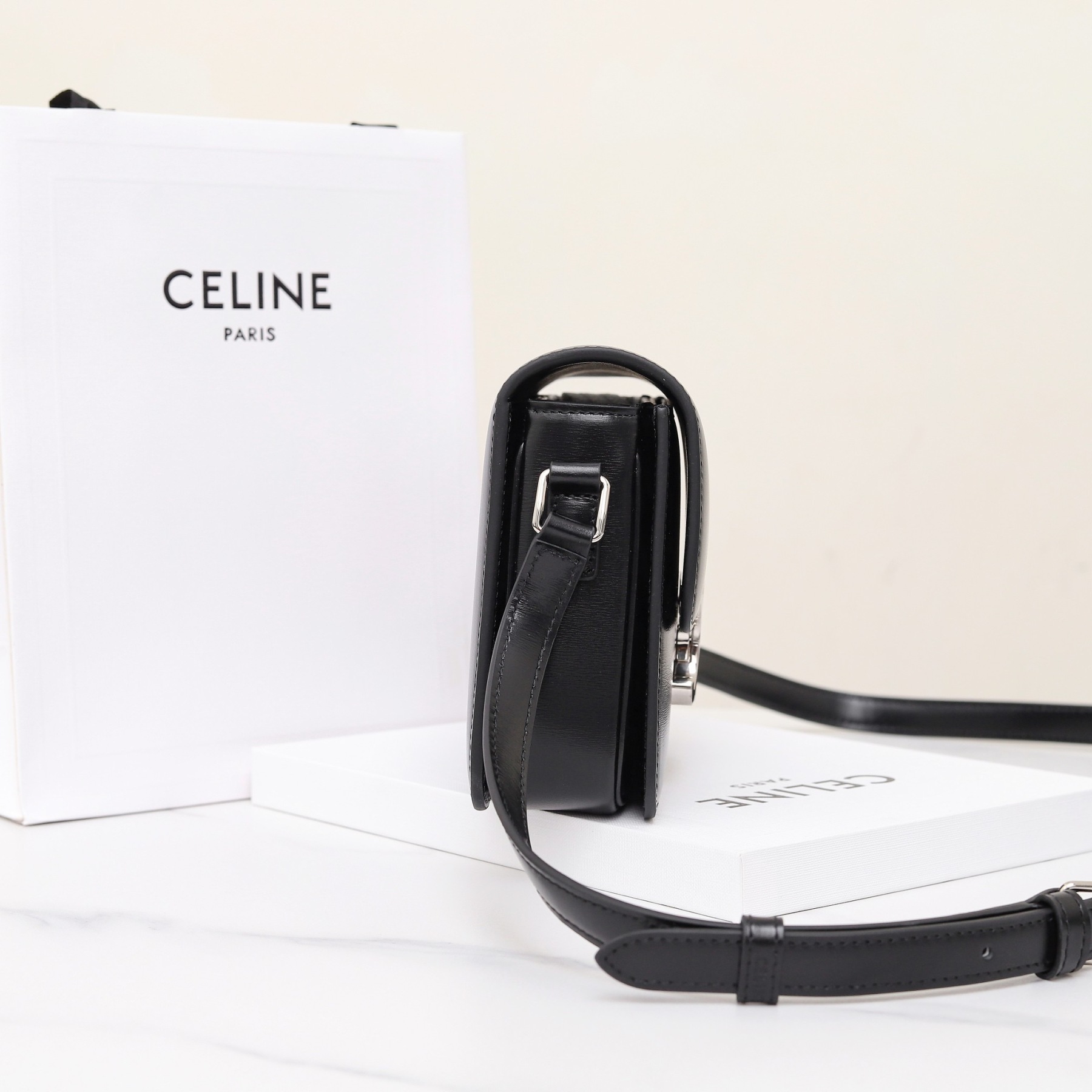 CELINE TEEN TRIOMPHE BAG IN SHINY CALFSKIN