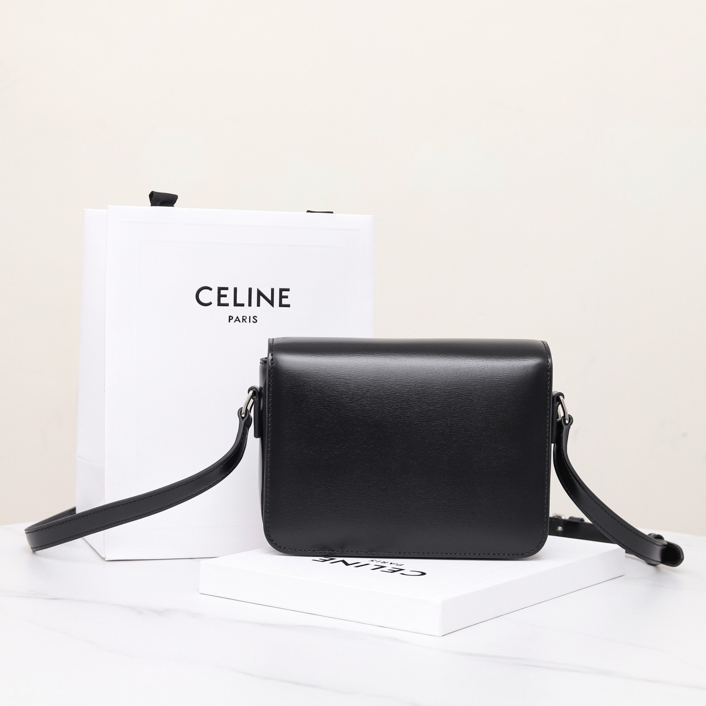 CELINE TEEN TRIOMPHE BAG IN SHINY CALFSKIN