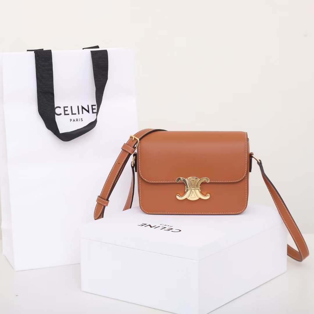 CELINE TEEN TRIOMPHE BAG IN SHINY CALFSKIN