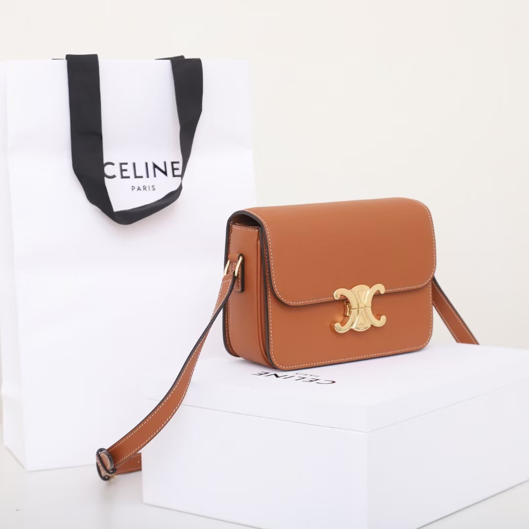 CELINE TEEN TRIOMPHE BAG IN SHINY CALFSKIN