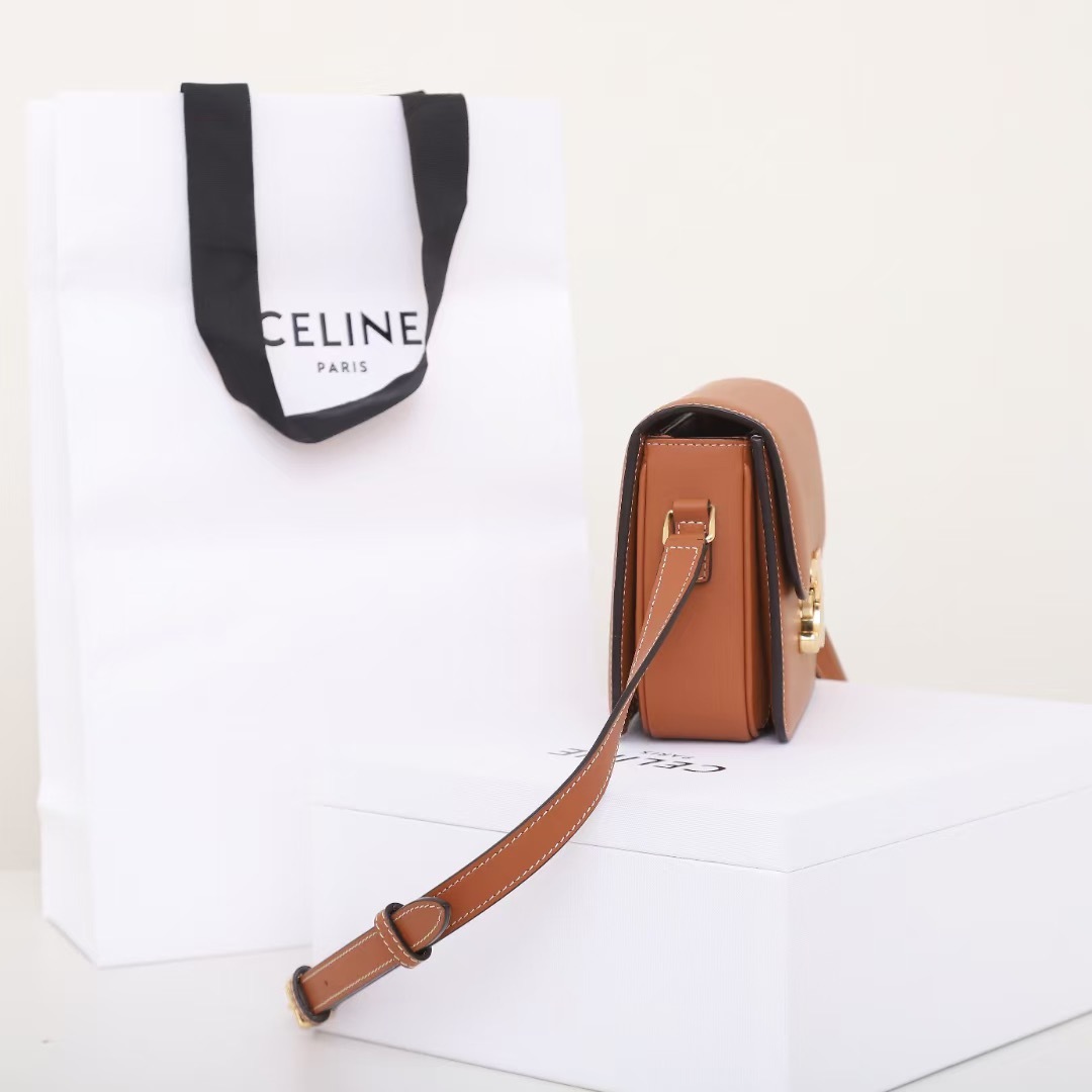 CELINE TEEN TRIOMPHE BAG IN SHINY CALFSKIN