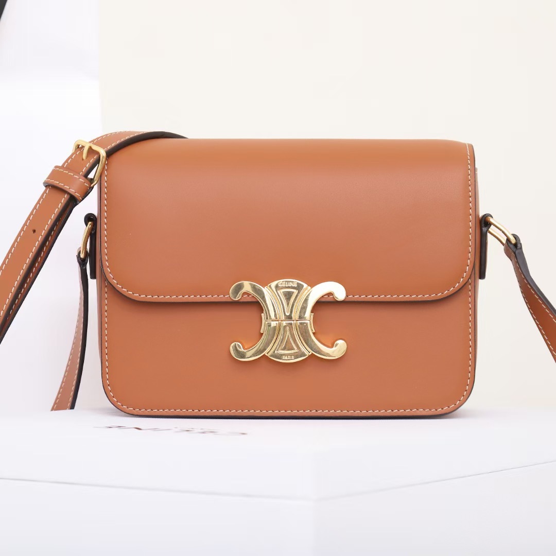 CELINE TEEN TRIOMPHE BAG IN SHINY CALFSKIN