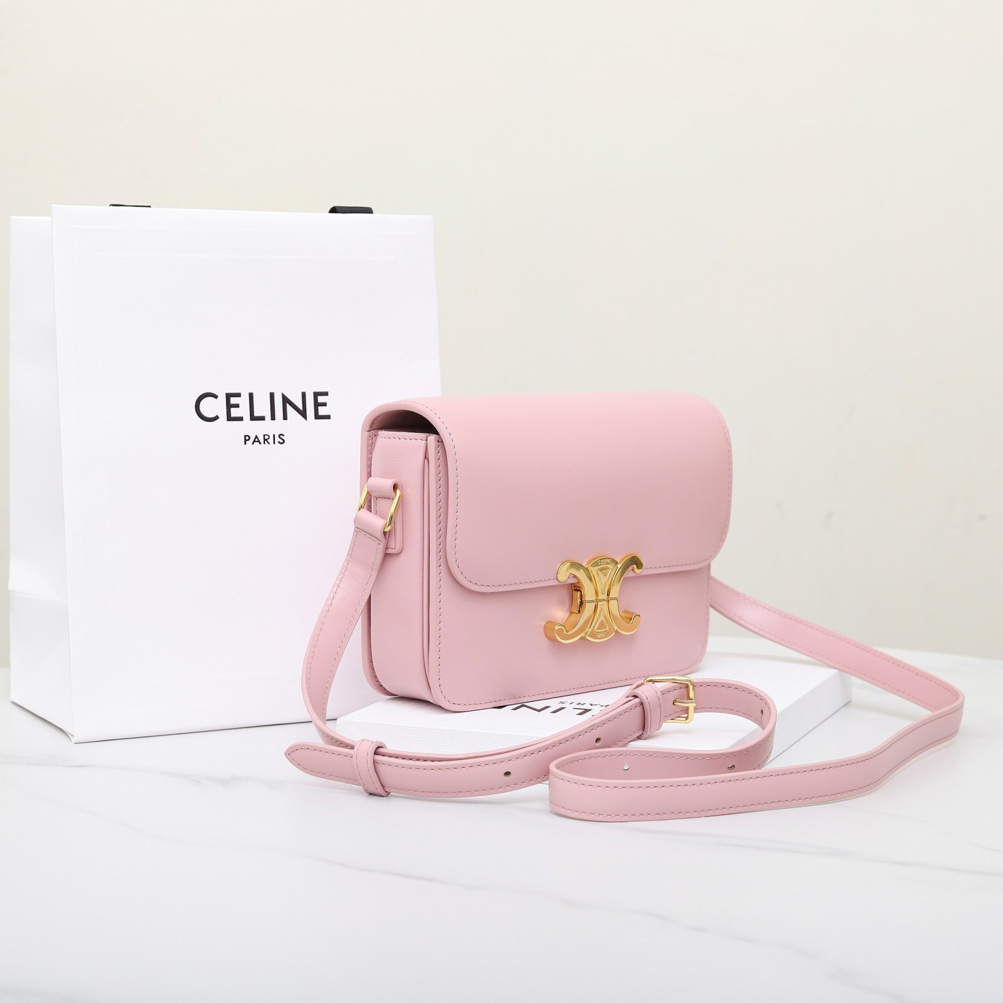 CELINE TEEN TRIOMPHE BAG IN SHINY CALFSKIN