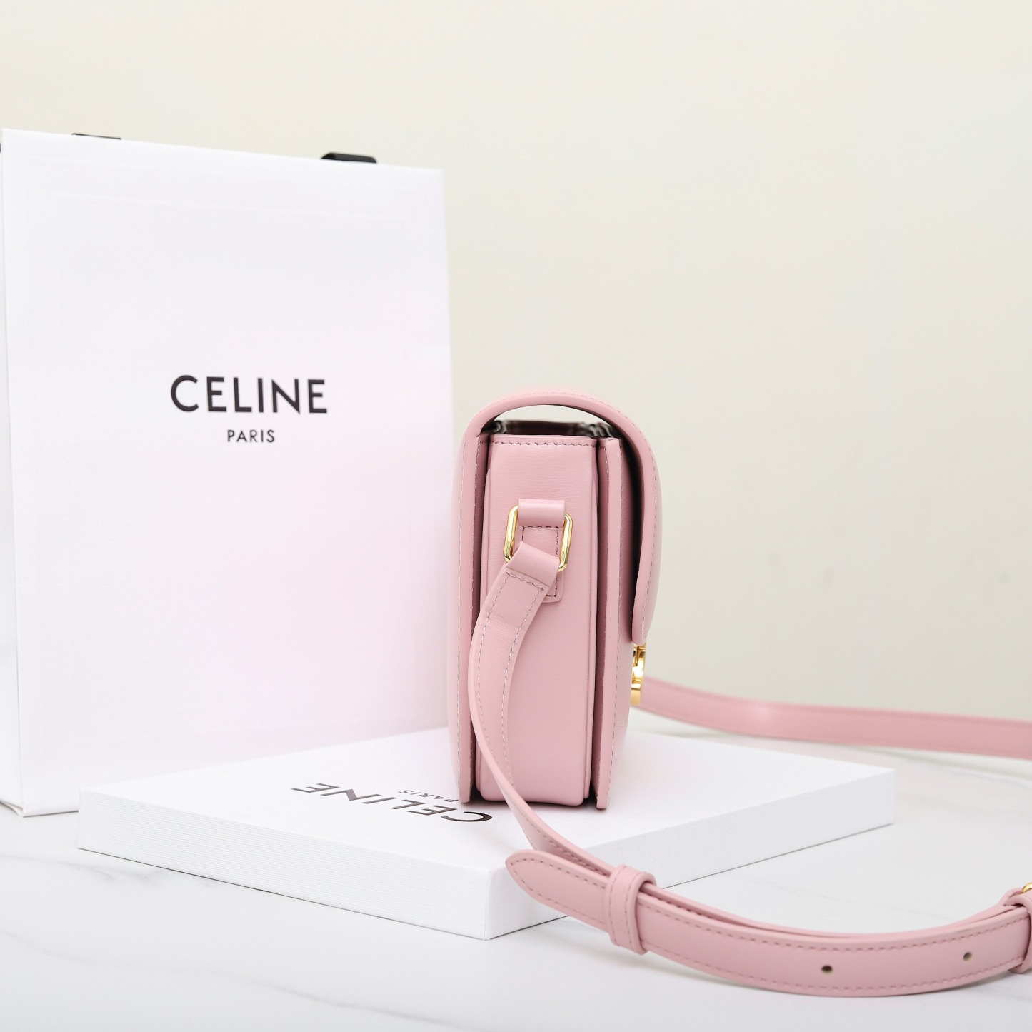 CELINE TEEN TRIOMPHE BAG IN SHINY CALFSKIN