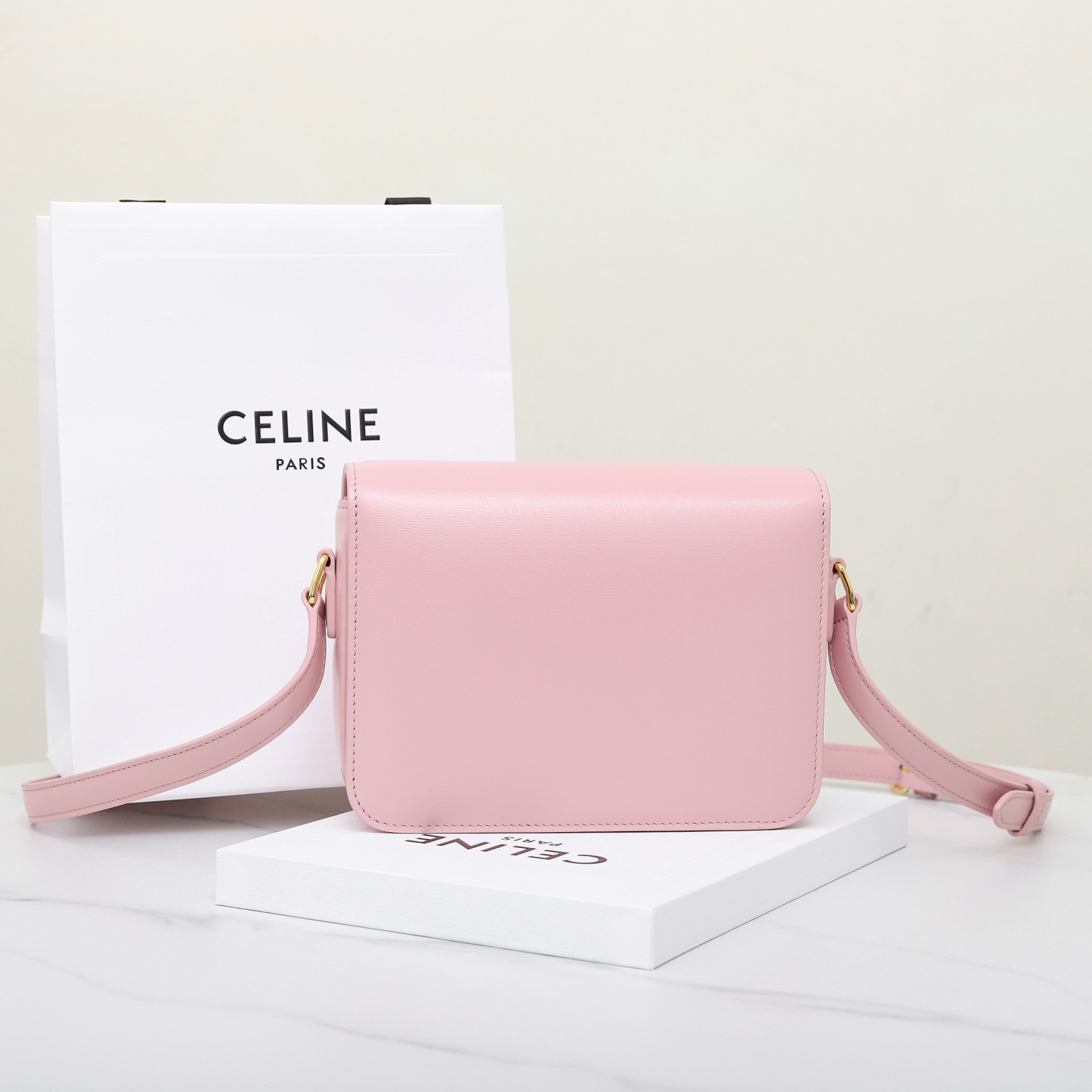 CELINE TEEN TRIOMPHE BAG IN SHINY CALFSKIN