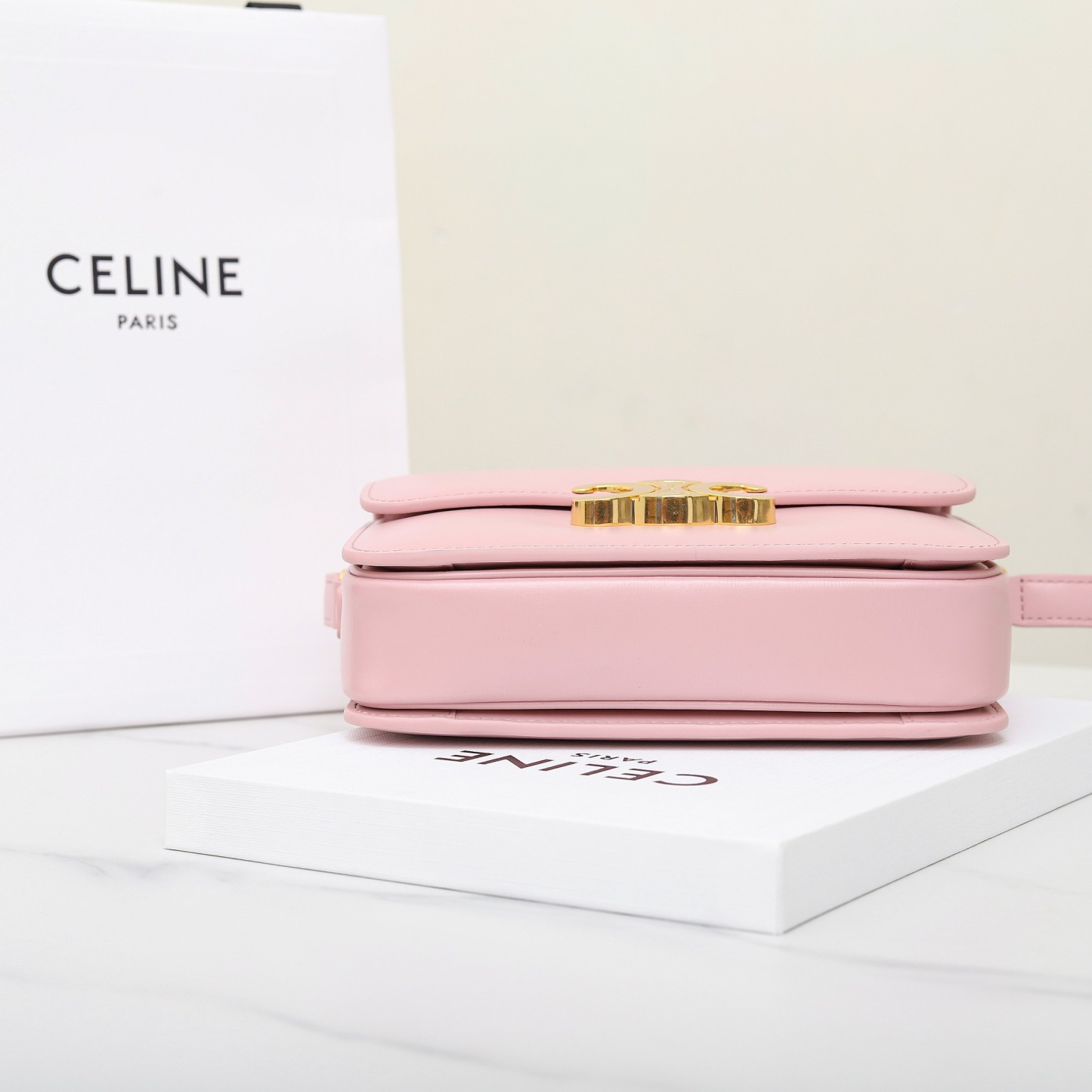 CELINE TEEN TRIOMPHE BAG IN SHINY CALFSKIN