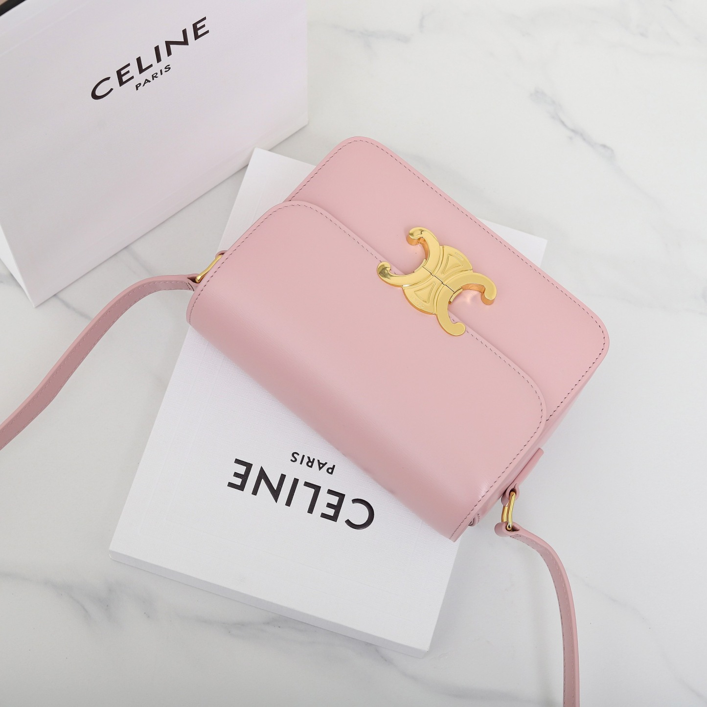 CELINE TEEN TRIOMPHE BAG IN SHINY CALFSKIN