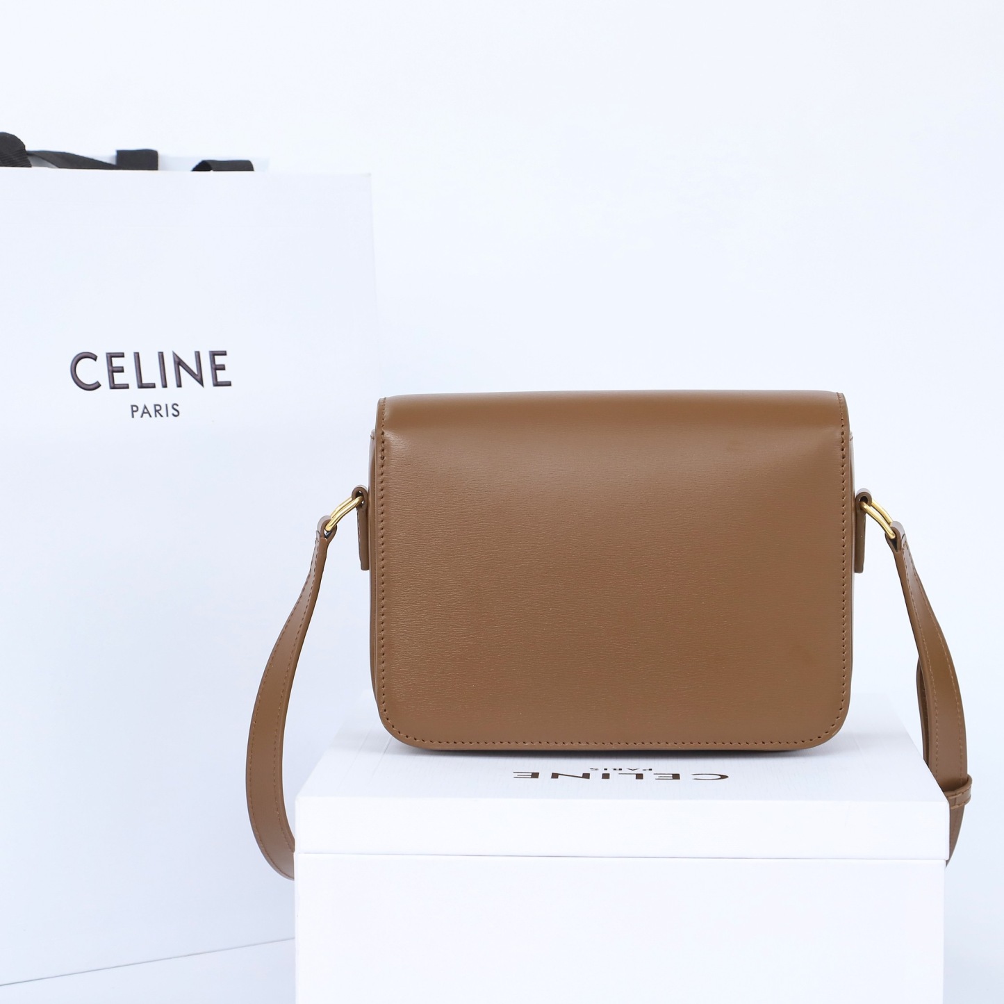 CELINE TEEN TRIOMPHE BAG IN SHINY CALFSKIN
