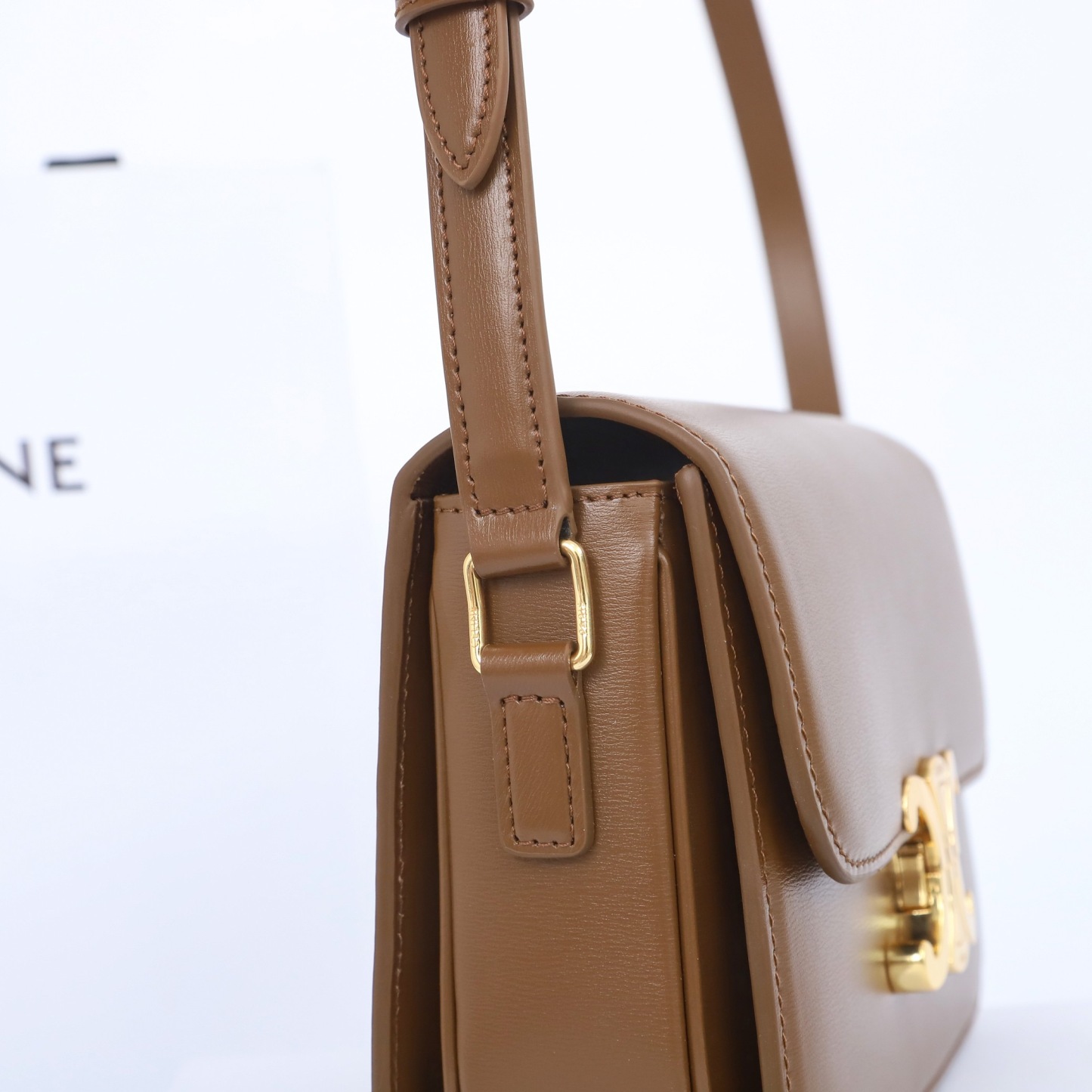 CELINE TEEN TRIOMPHE BAG IN SHINY CALFSKIN