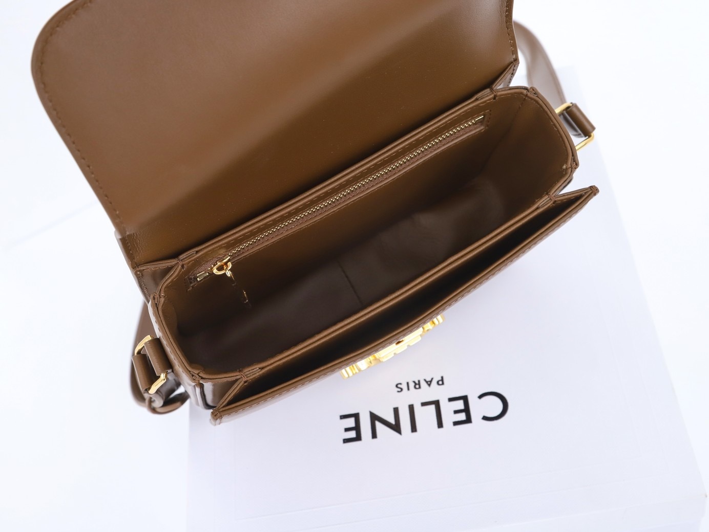 CELINE TEEN TRIOMPHE BAG IN SHINY CALFSKIN