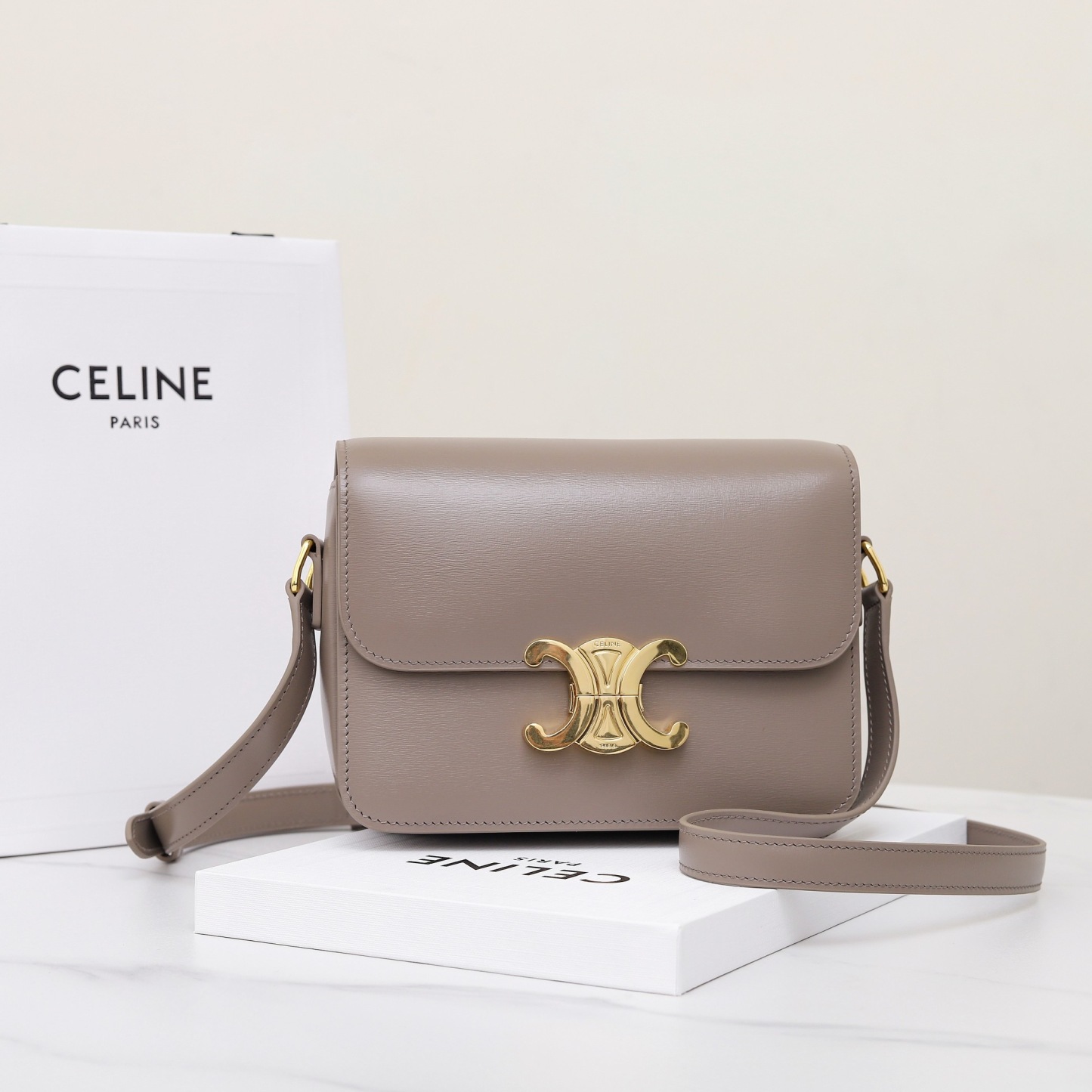 CELINE TEEN TRIOMPHE BAG IN SHINY CALFSKIN