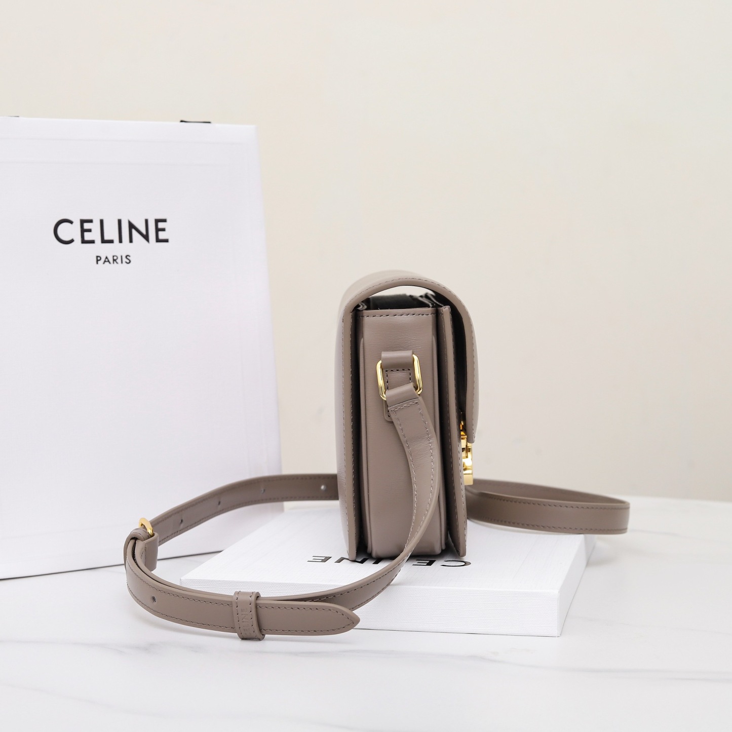 CELINE TEEN TRIOMPHE BAG IN SHINY CALFSKIN