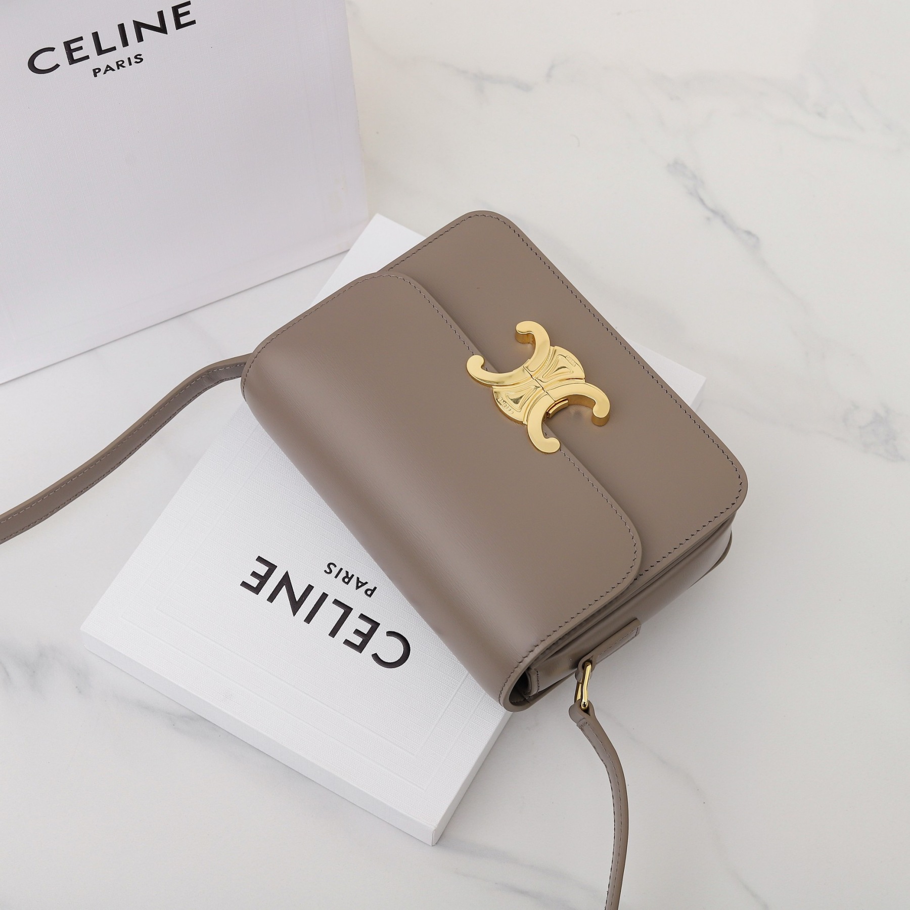 CELINE TEEN TRIOMPHE BAG IN SHINY CALFSKIN
