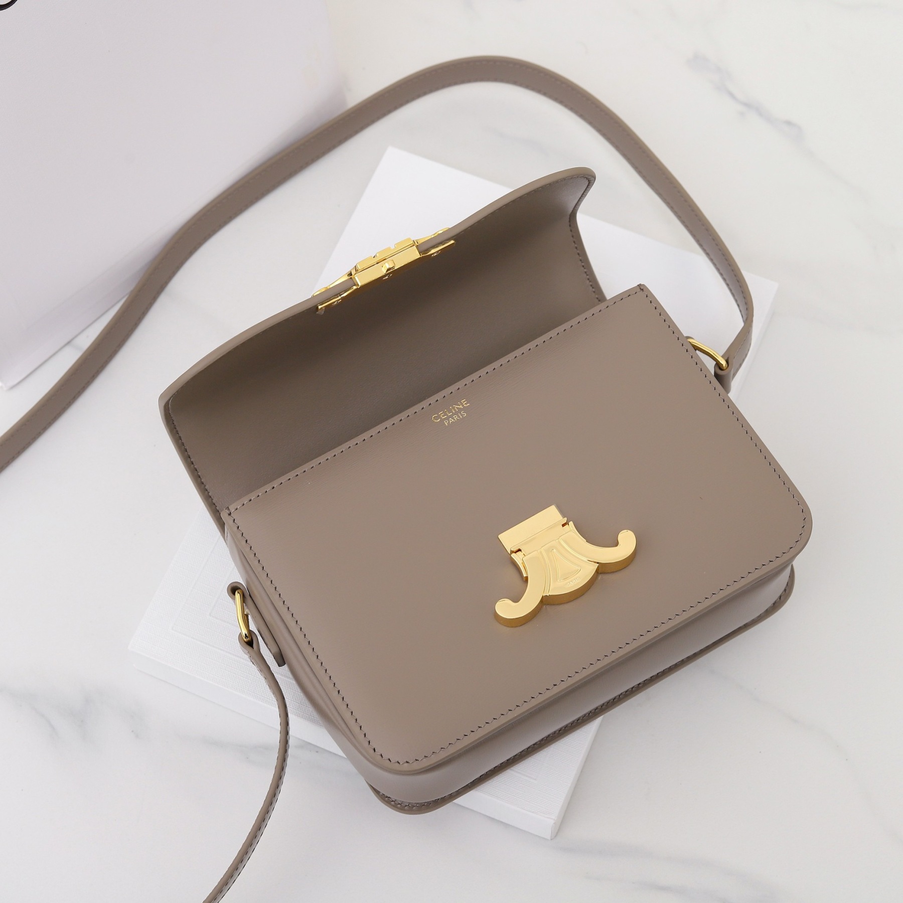 CELINE TEEN TRIOMPHE BAG IN SHINY CALFSKIN