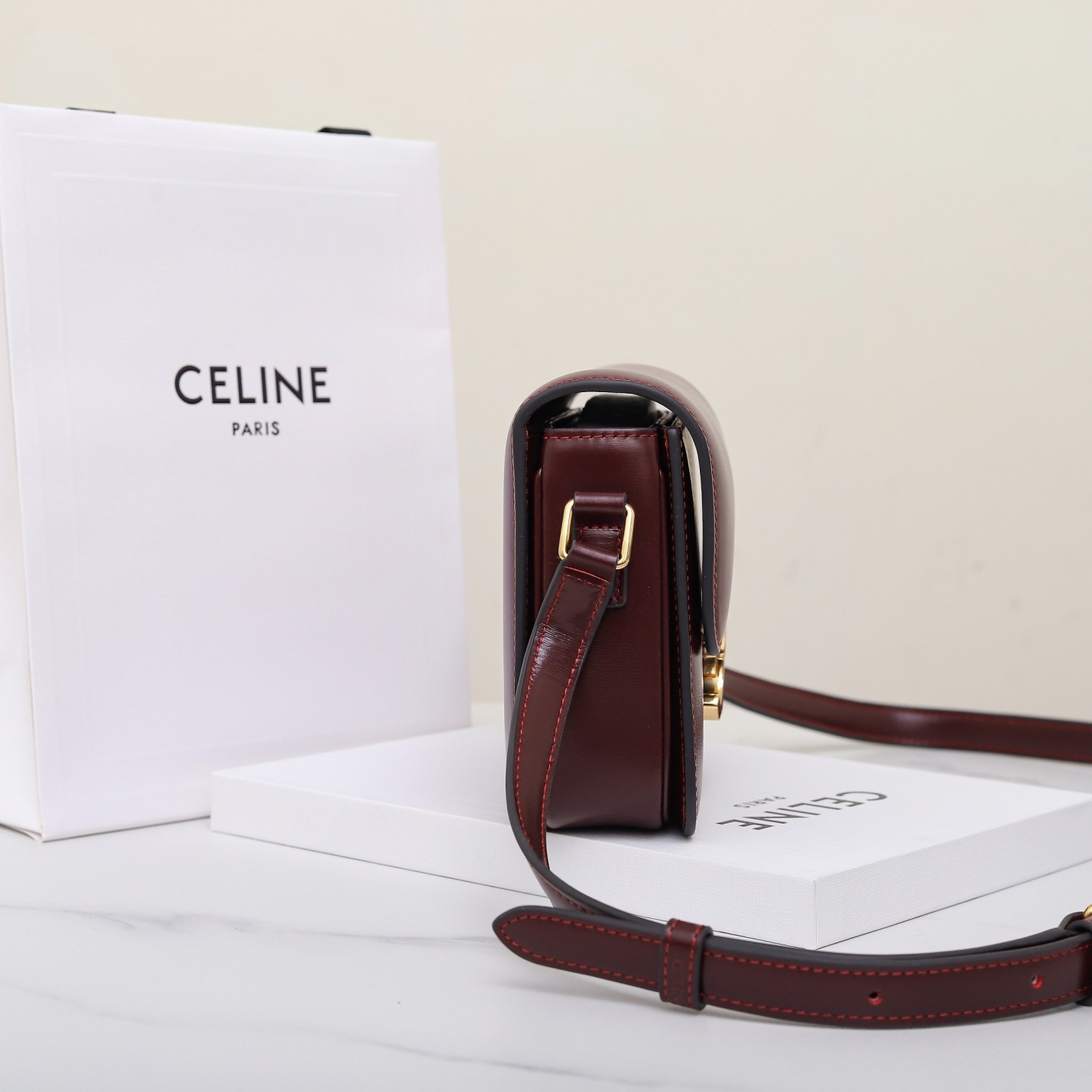 CELINE TEEN TRIOMPHE BAG IN SHINY CALFSKIN