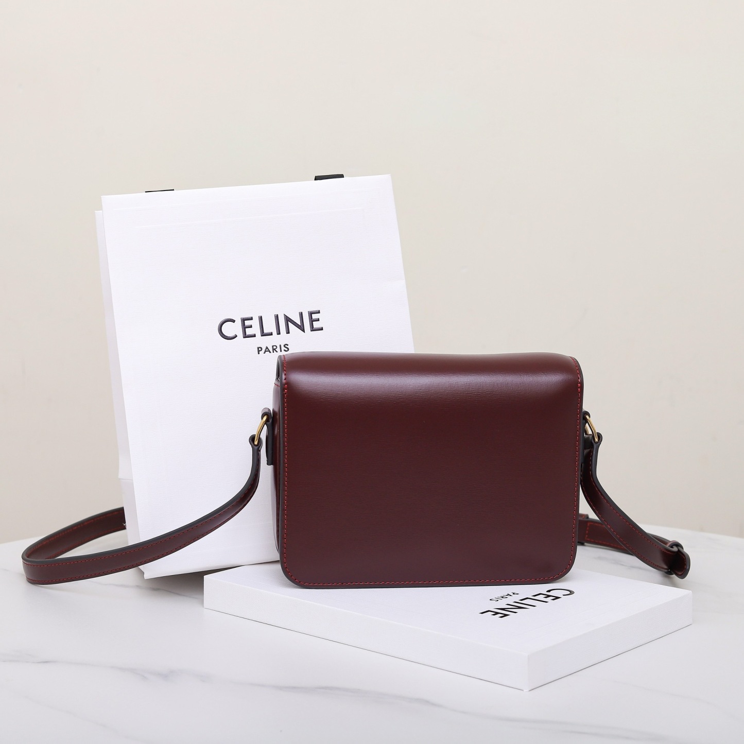 CELINE TEEN TRIOMPHE BAG IN SHINY CALFSKIN