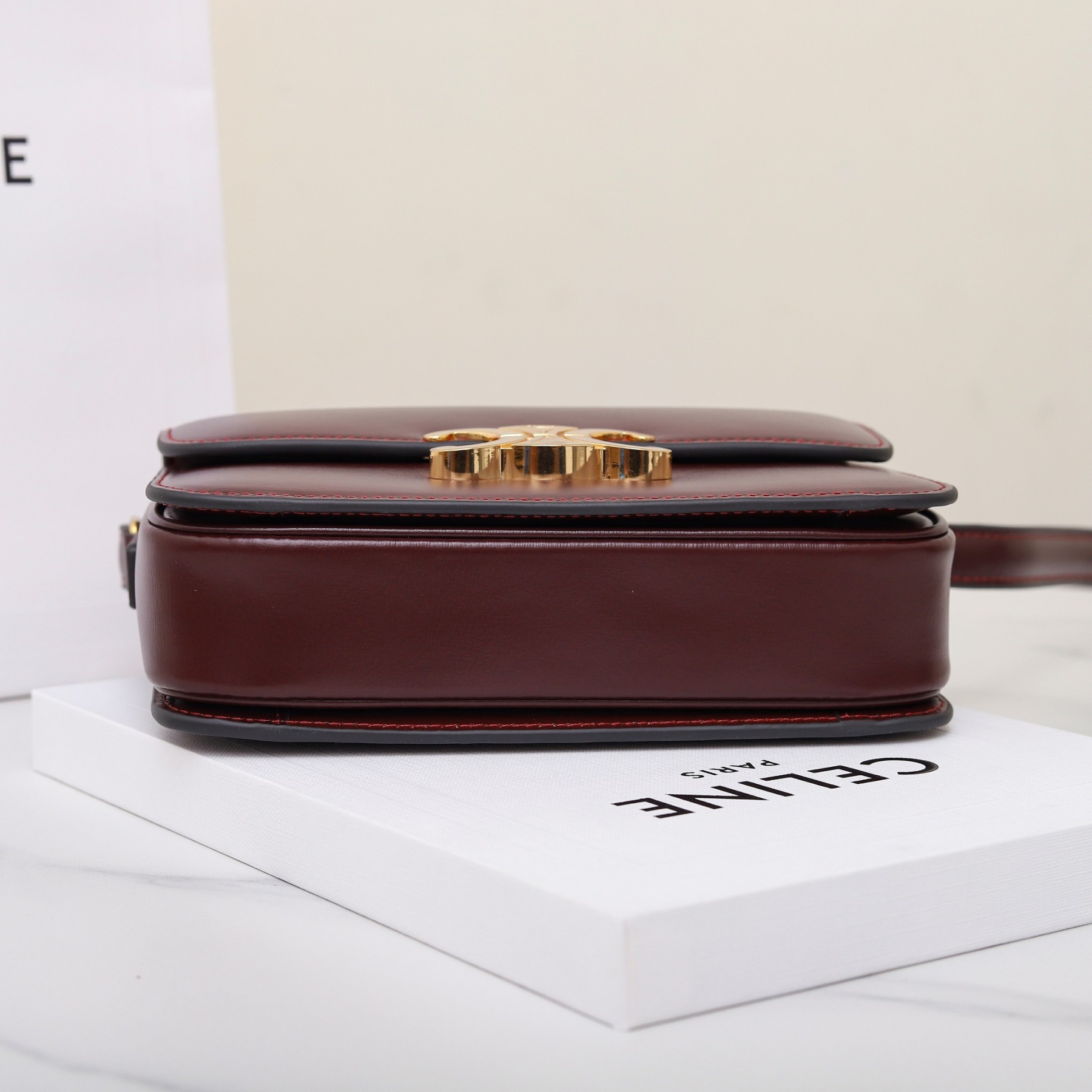 CELINE TEEN TRIOMPHE BAG IN SHINY CALFSKIN