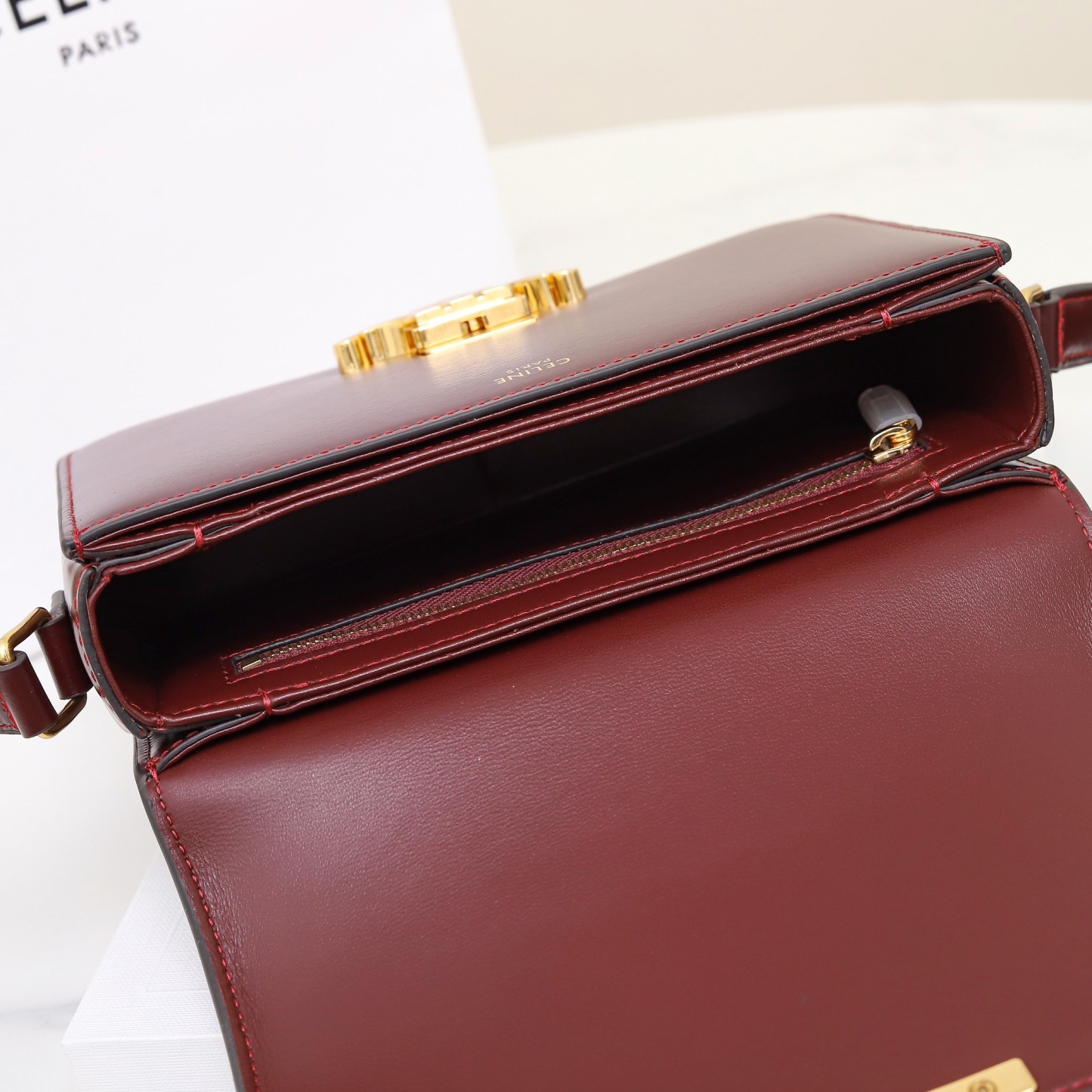CELINE TEEN TRIOMPHE BAG IN SHINY CALFSKIN