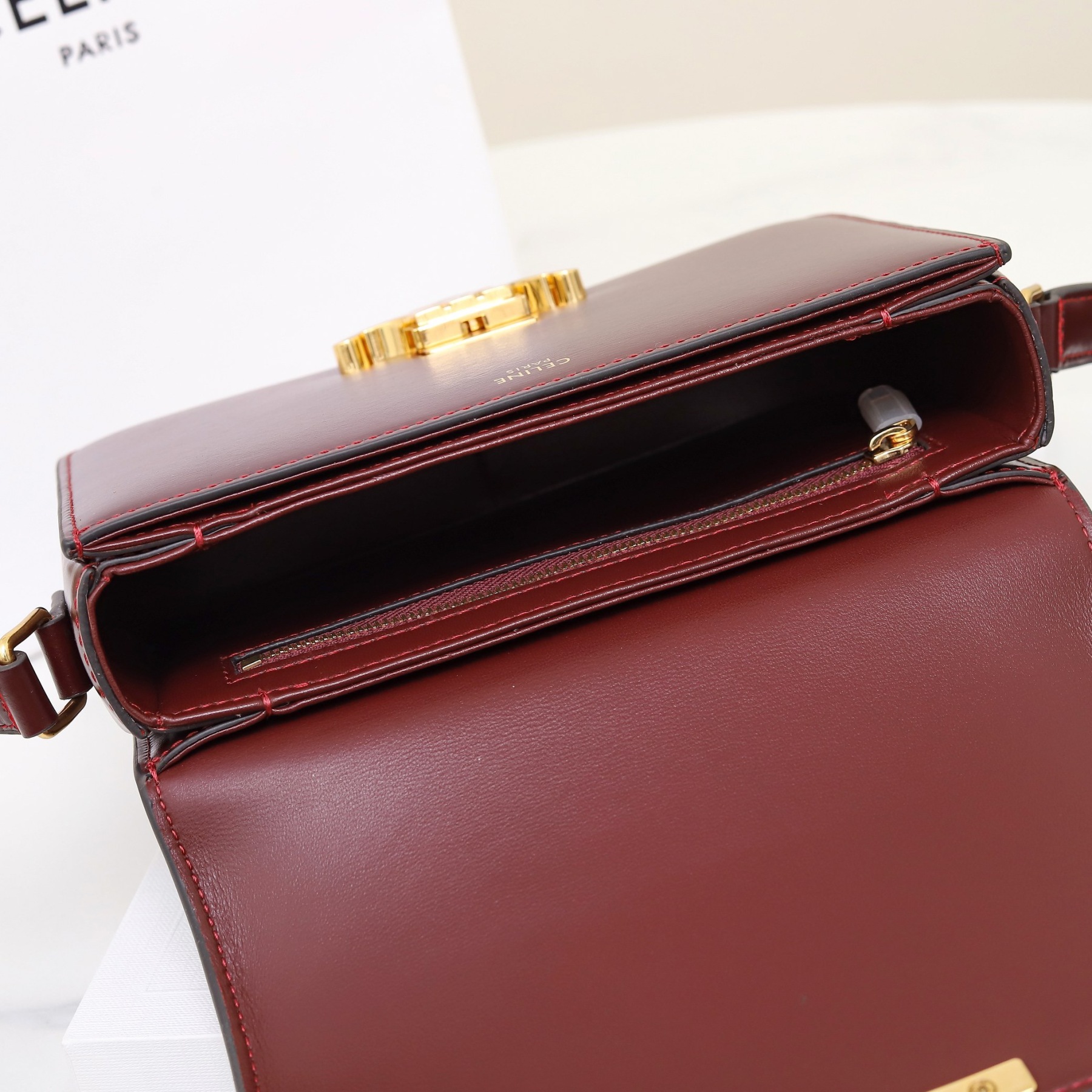 CELINE TEEN TRIOMPHE BAG IN SHINY CALFSKIN