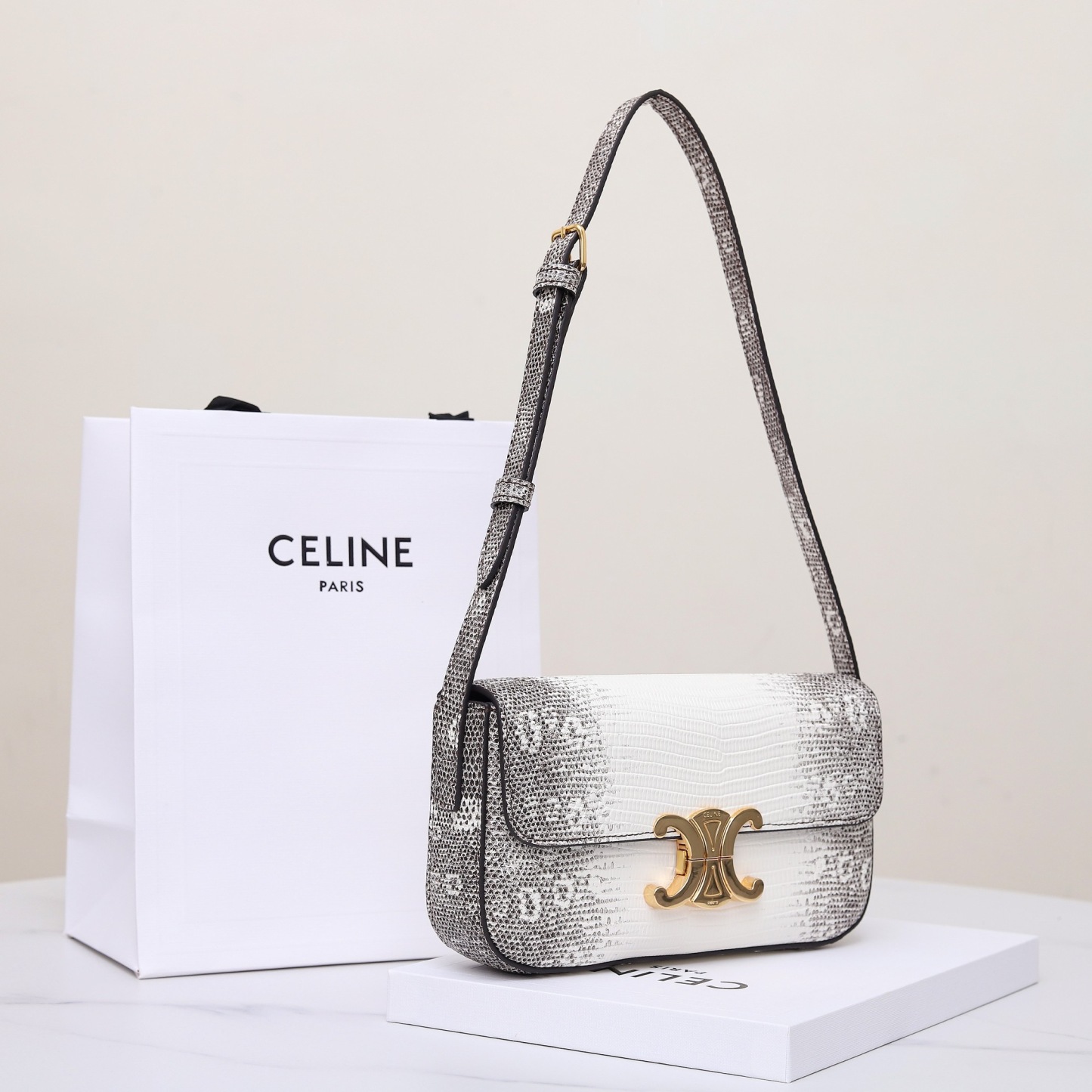 SHOULDER BAG CLAUDE IN LIZARD