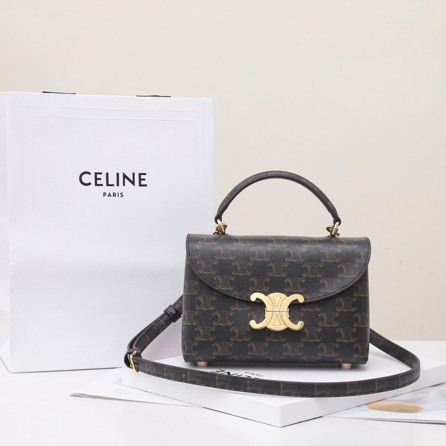CELINE TEEN NINO BAG IN TRIOMPHE CANVAS
