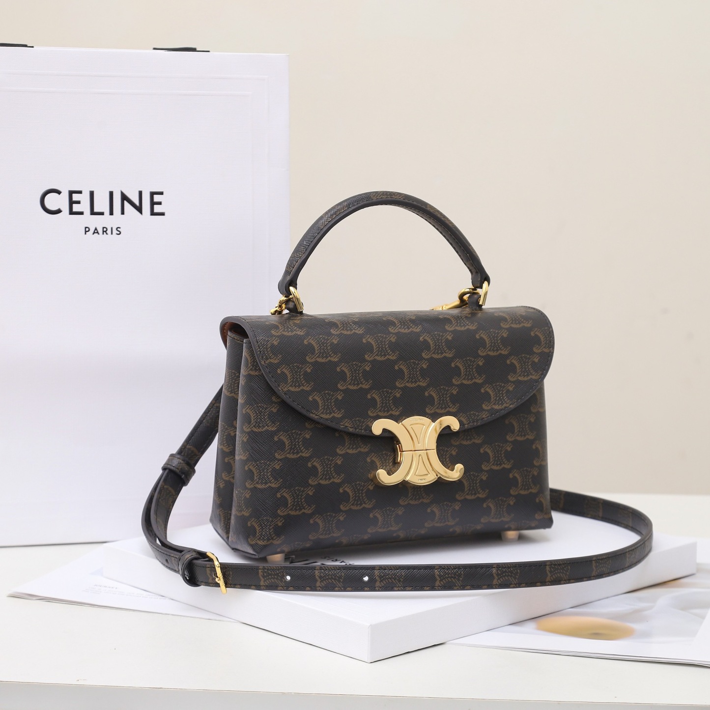 CELINE TEEN NINO BAG IN TRIOMPHE CANVAS
