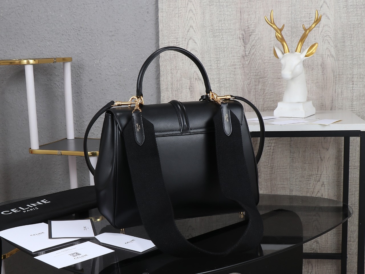 Celine Classique 16 Bag In satinated calfskin