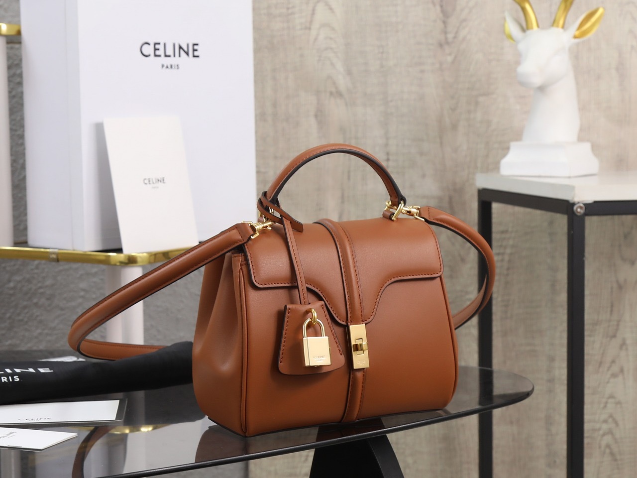 MINI 16 IN SATINATED CALFSKIN