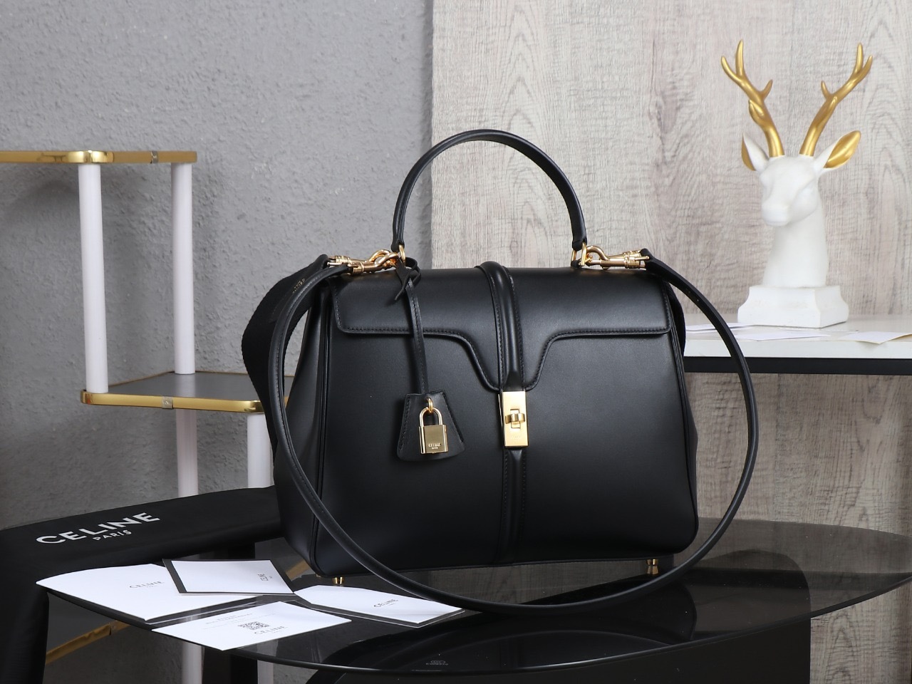 Celine Classique 16 Bag In satinated calfskin