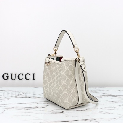 GUCCI GG EMBLEM MINI BUCKER BAG