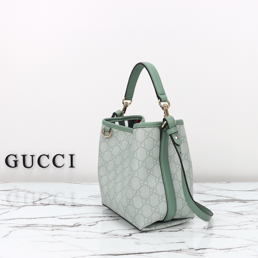 GUCCI GG EMBLEM MINI BUCKER BAG